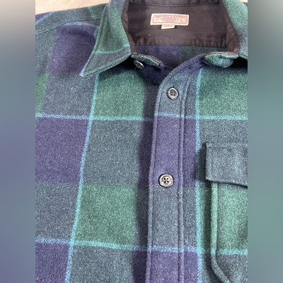 Wallace & Barnes Military Wool Blackwatch Chore Coat Tartan Flannel Shacket - Picture 13 of 13